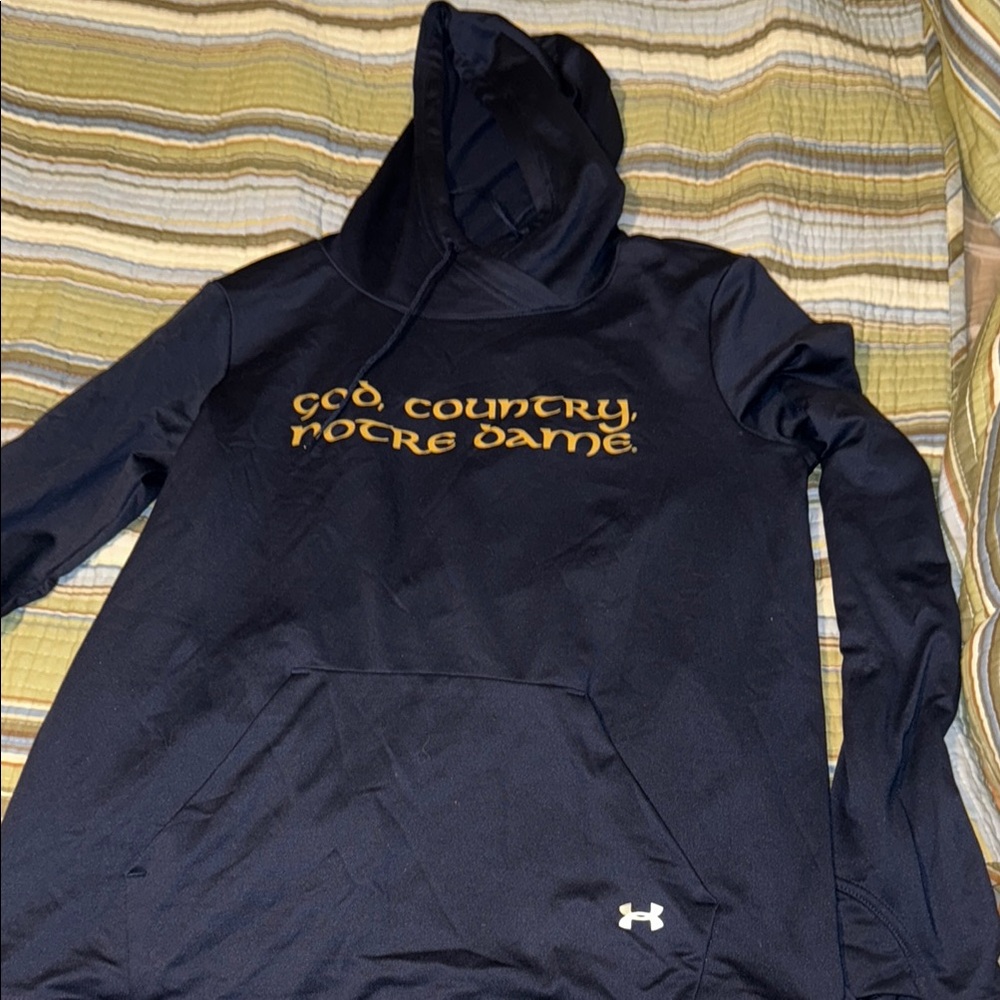 Under Armour Notre Dame Hoodie in Navy and Gold